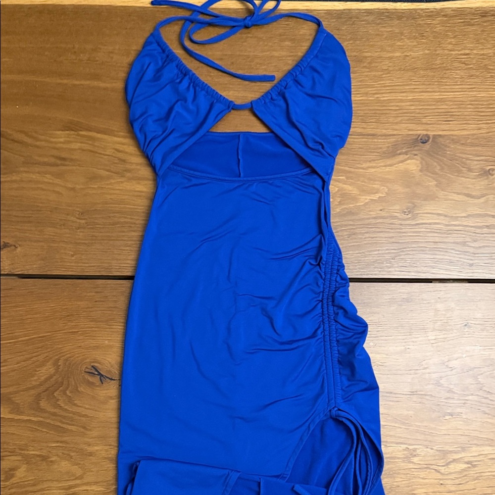 Stunning Stretch Fabric Blue Dress